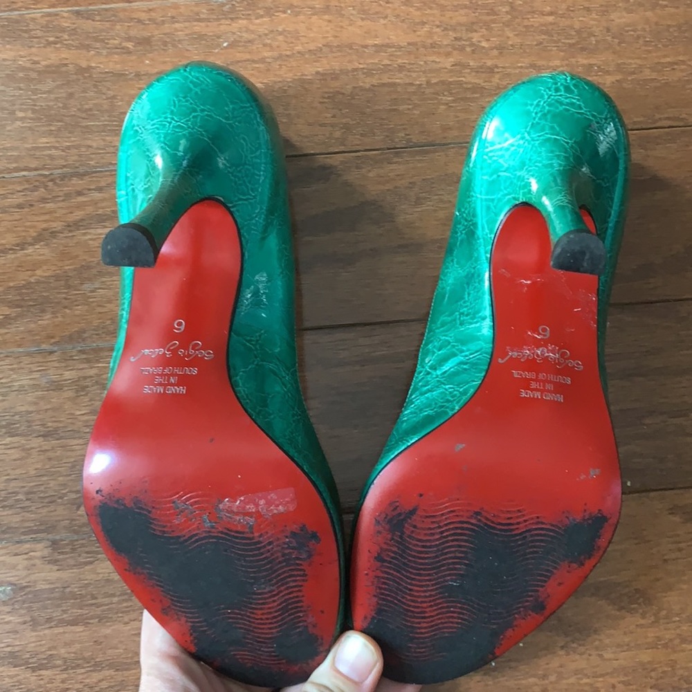 Sergio Zelcer Funky Retro Stiletto 4” Heels Pumps Size 6 Handmade in Brazil - Picture 10 of 15